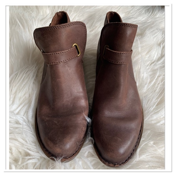 Born Sylvia Leather Ankle Boots Brown Size 8 - Picture 4 of 10